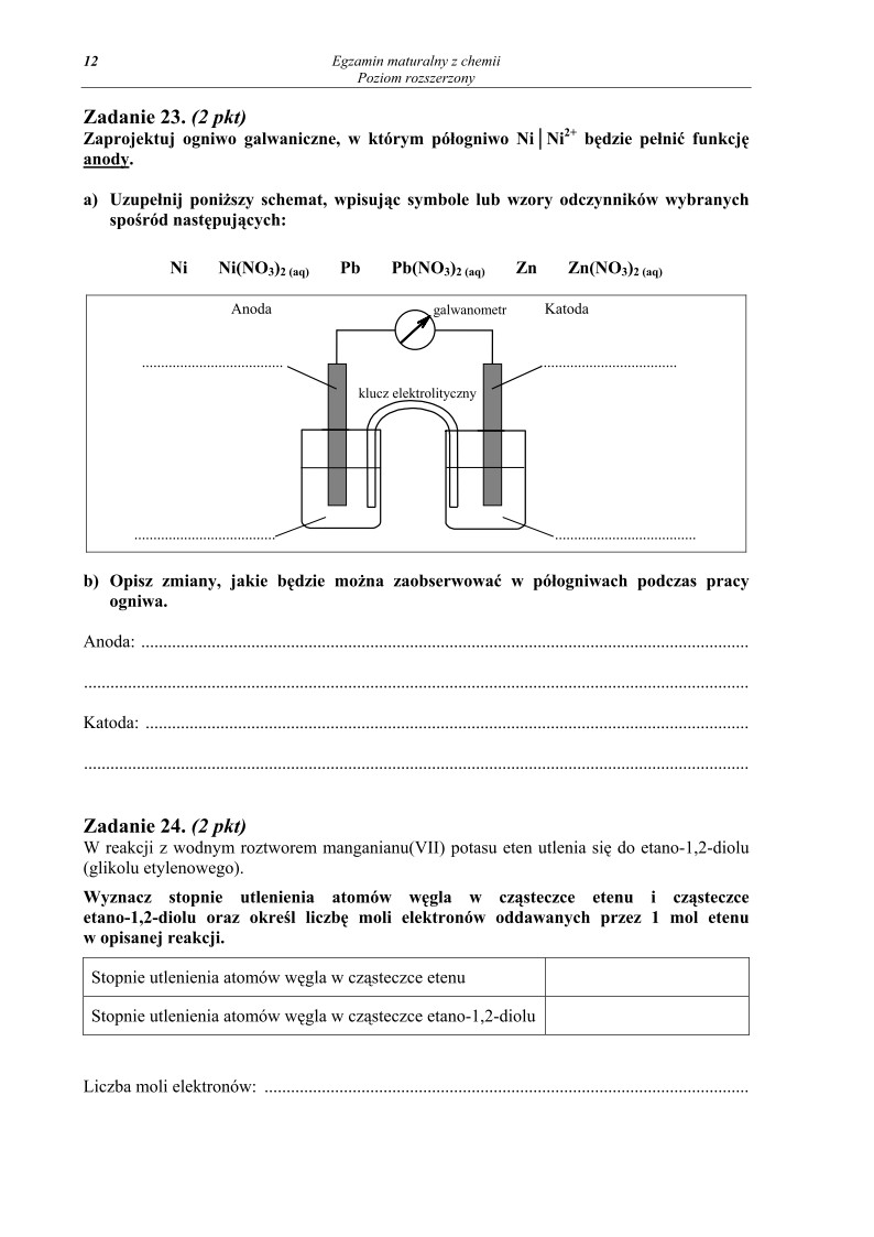 Pytania - chemia, p. rozszerzony, matura 2012-strona-12