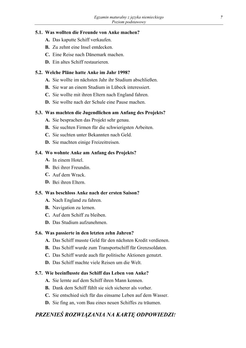 Pytania - jezyk niemiecki, p. podstawowy, matura 2012-strona-07