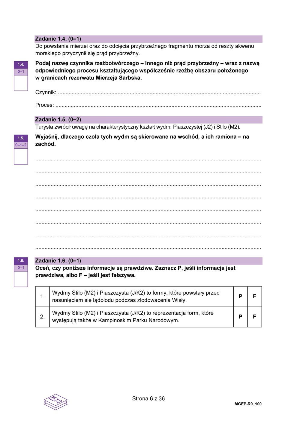 arkusz - geografia - matura 2023 - maj - 0006