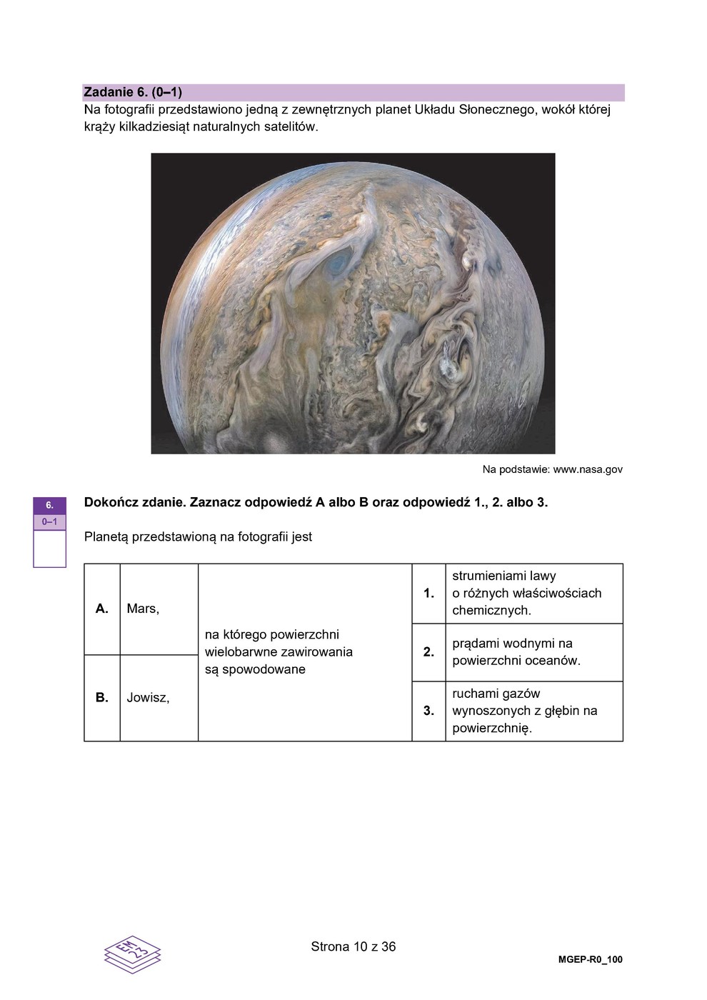 arkusz - geografia - matura 2023 - maj - 0010