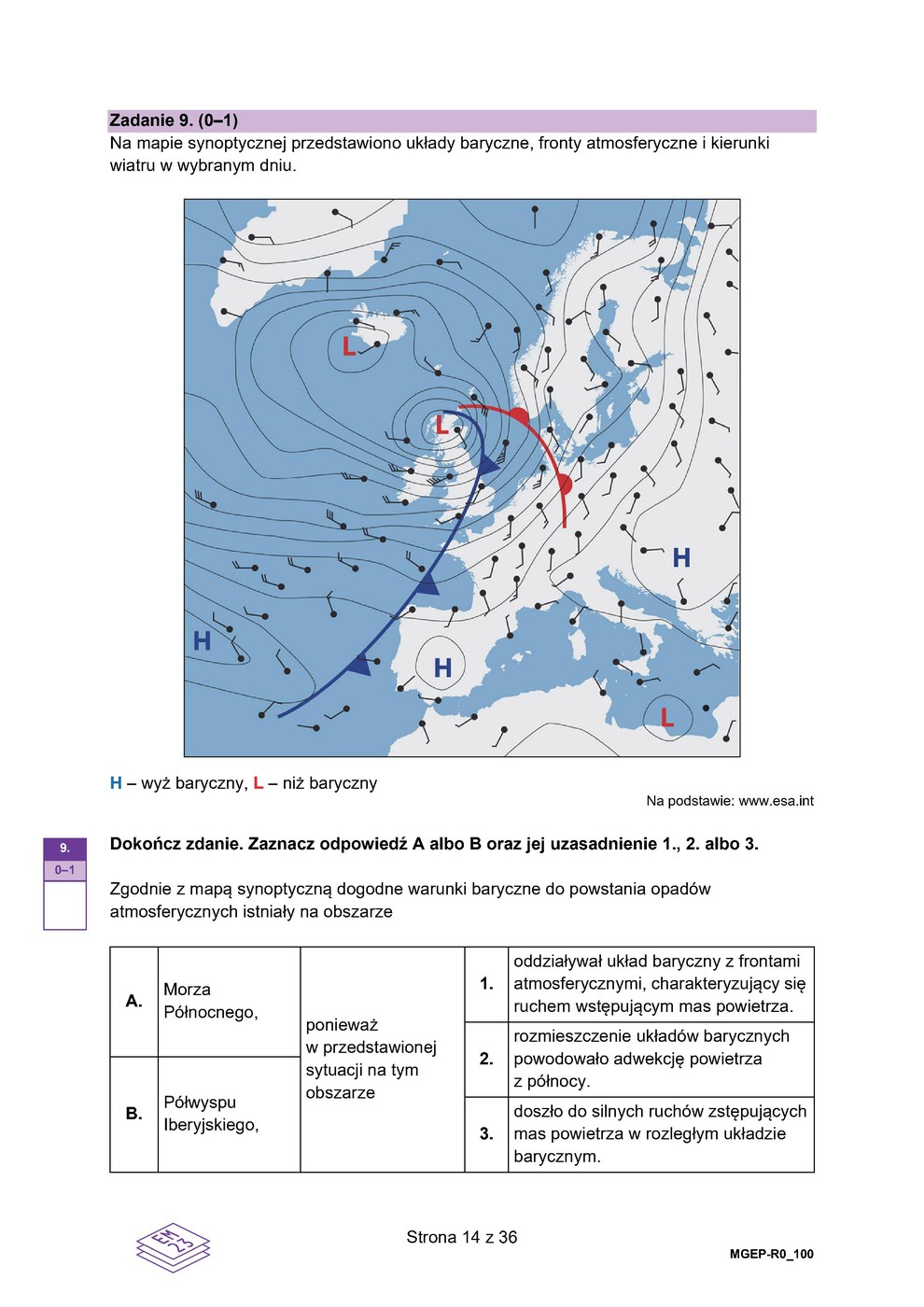 arkusz - geografia - matura 2023 - maj - 0014