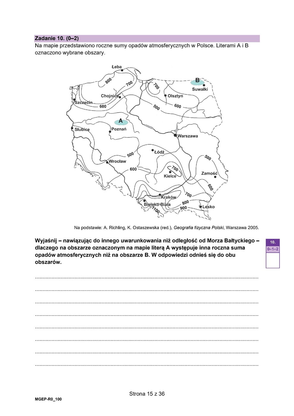 arkusz - geografia - matura 2023 - maj - 0015