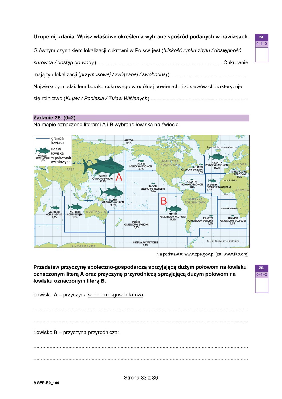 arkusz - geografia - matura 2023 - maj - 0033