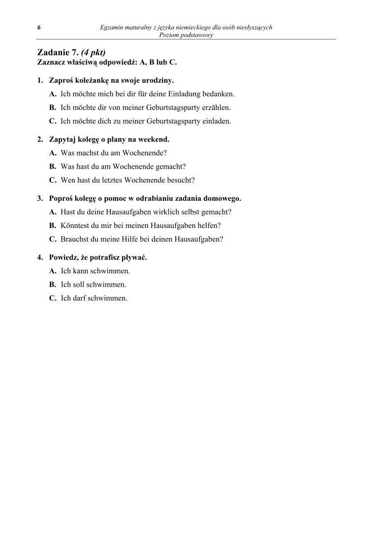 Pytania - jezyk niemiecki dla osob nieslyszacych, matura 2012-strona-06