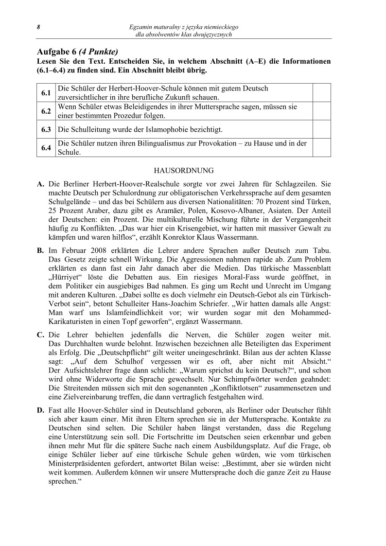 Pytania - jezyk niemiecki dla klas dwujezycznych, matura 2012-strona-08