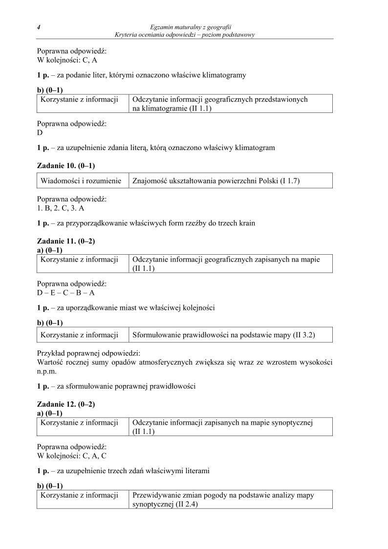 Odpowiedzi - geografia, p. podstawowy, matura 2012-strona-04