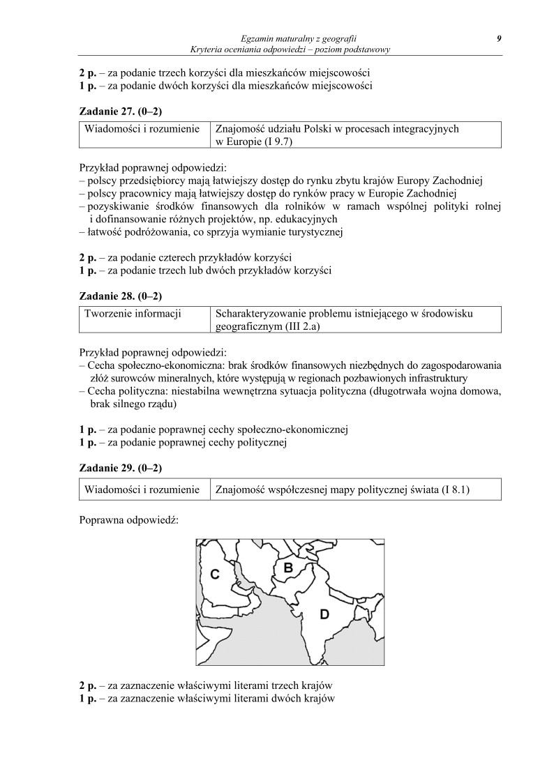 Odpowiedzi - geografia, p. podstawowy, matura 2012-strona-09