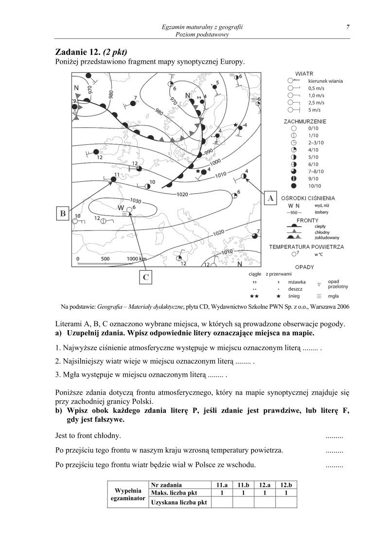 Pytania - geografia, p. podstawowy, matura 2012-strona-07