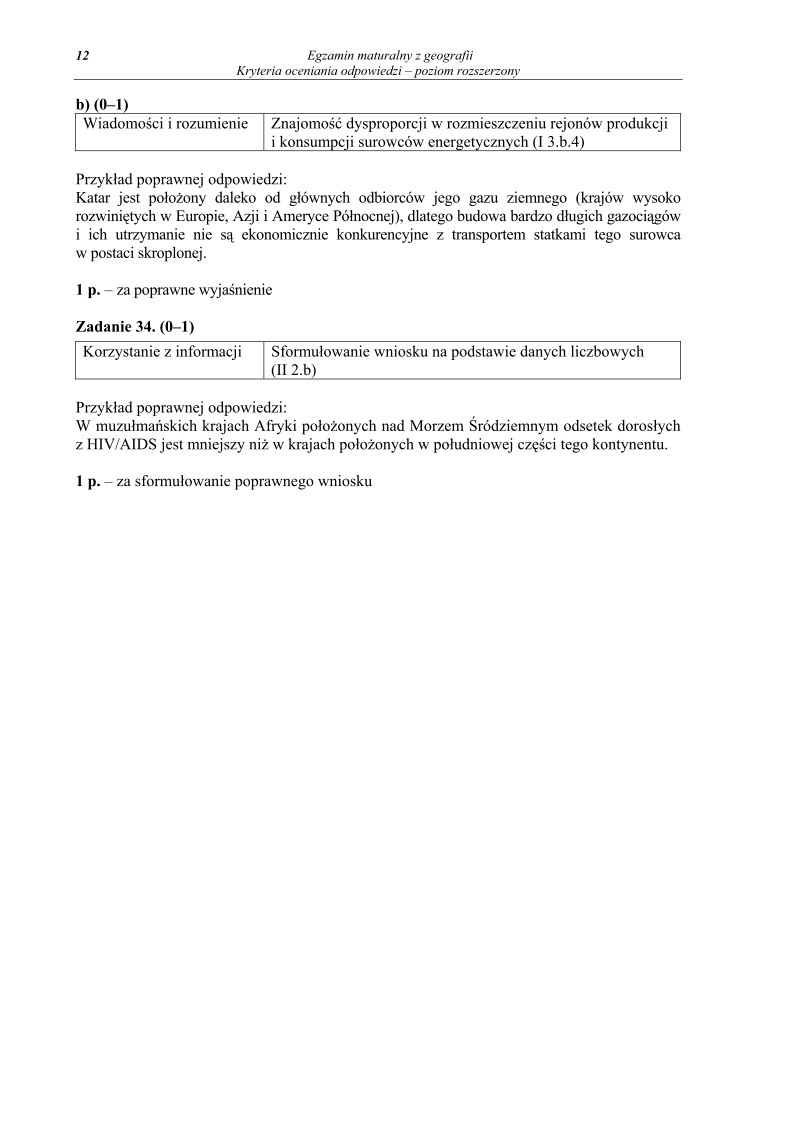 Odpowiedzi - geografia, p. rozszerzony, matura 2012-strona-12