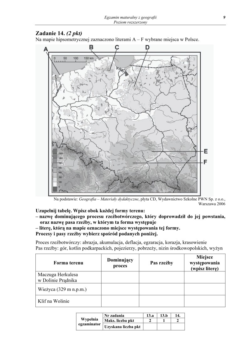 Pytania - geografia, p. rozszerzony, matura 2012-strona-09