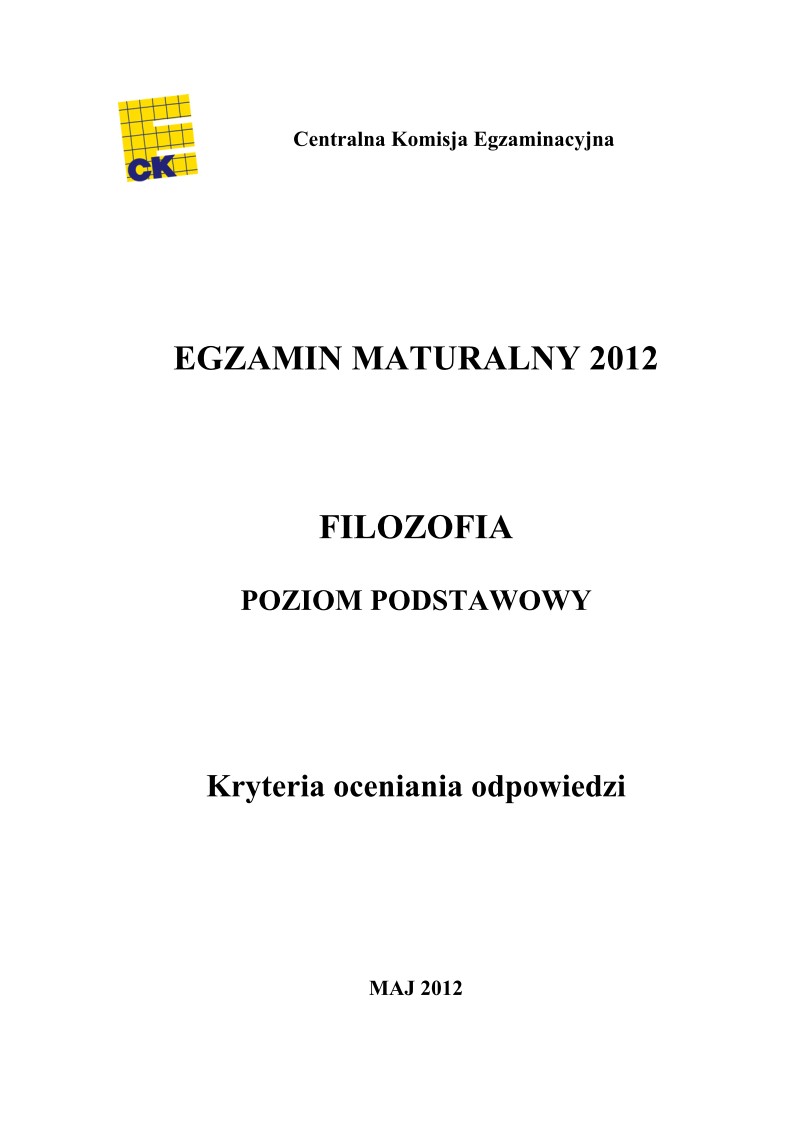 Odpowiedzi - filozofia, p. podstawowy, matura 2012-strona-01