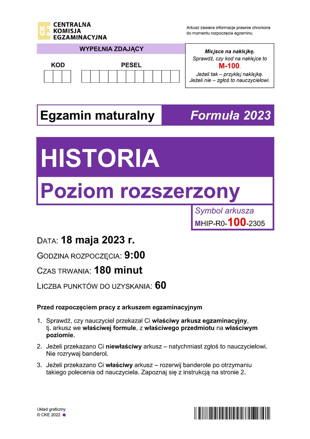 arkusz - historia - matura 2023 - maj - 0001