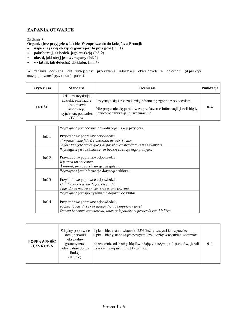 Odpowiedzi - jezyk francuski, p. podstawowy, matura 2012-strona-04