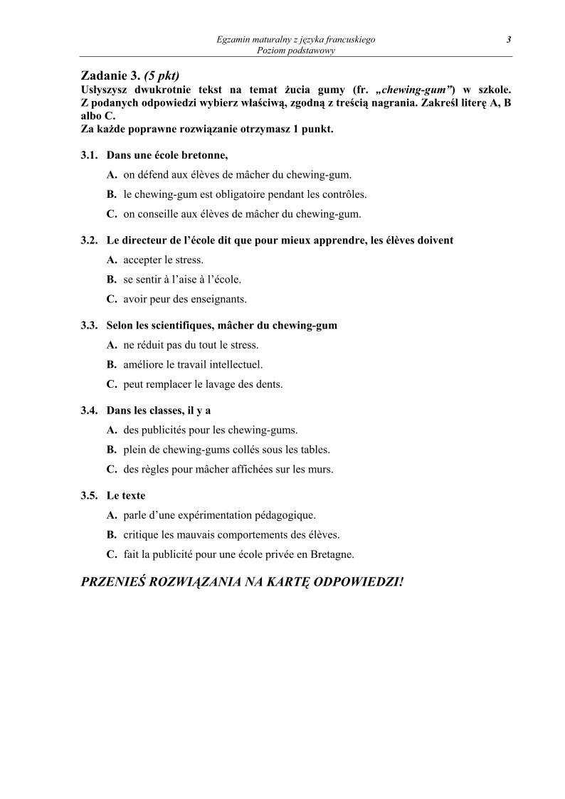 Pytania - jezyk francuski, p. podstawowy, matura 2012-strona-03