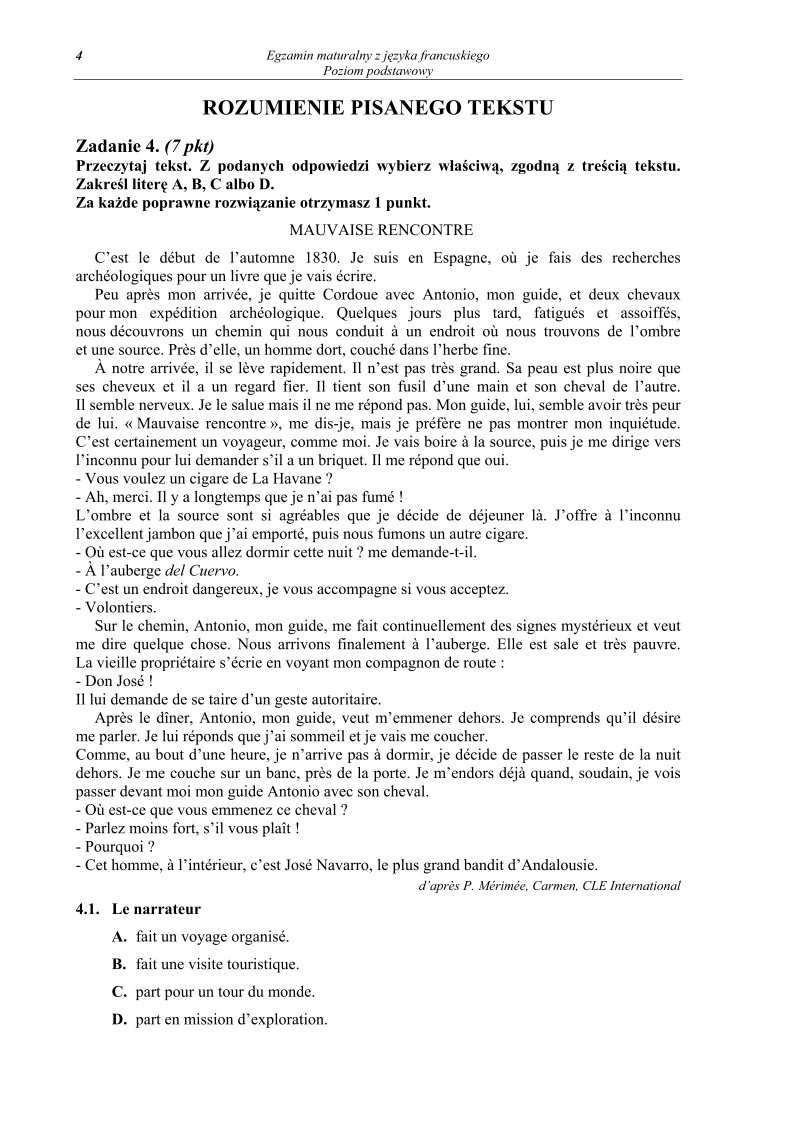 Pytania - jezyk francuski, p. podstawowy, matura 2012-strona-04