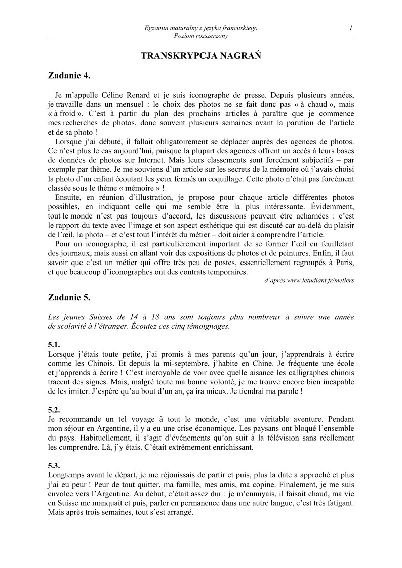 Transkrypcja - jezyk francuski, p. rozszerzony, matura 2012-strona-01