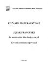miniatura Odpowiedzi - jezyk francuski dla klas dwujezycznych, matura 2012-strona-01