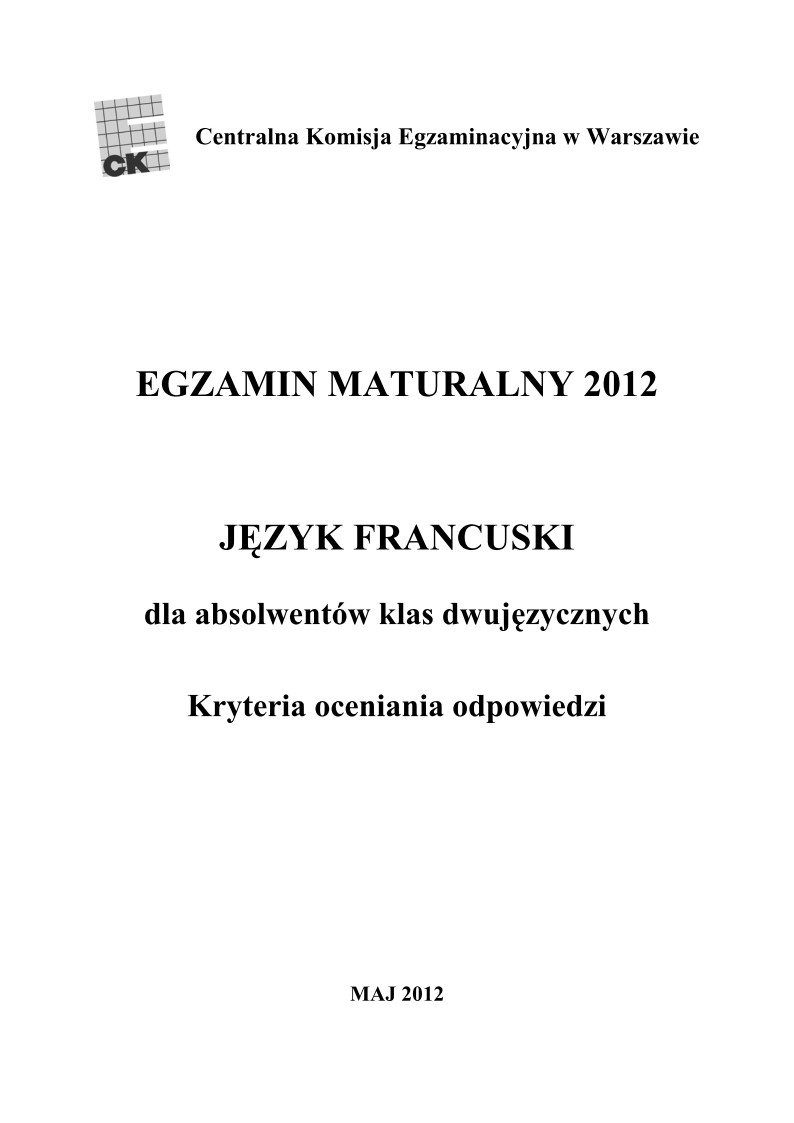 Odpowiedzi - jezyk francuski dla klas dwujezycznych, matura 2012-strona-01