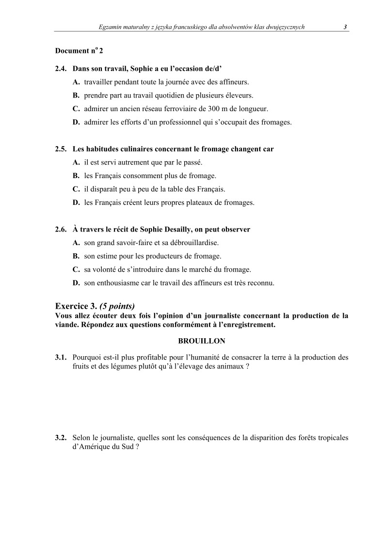 Pytania - jezyk francuski dla klas dwujezycznych, matura 2012-strona-03