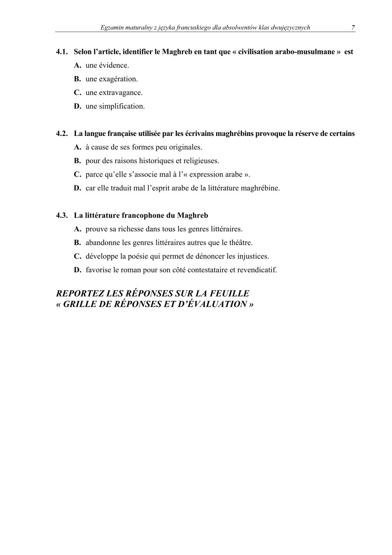 Pytania - jezyk francuski dla klas dwujezycznych, matura 2012-strona-07