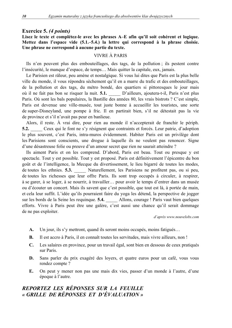 Pytania - jezyk francuski dla klas dwujezycznych, matura 2012-strona-10