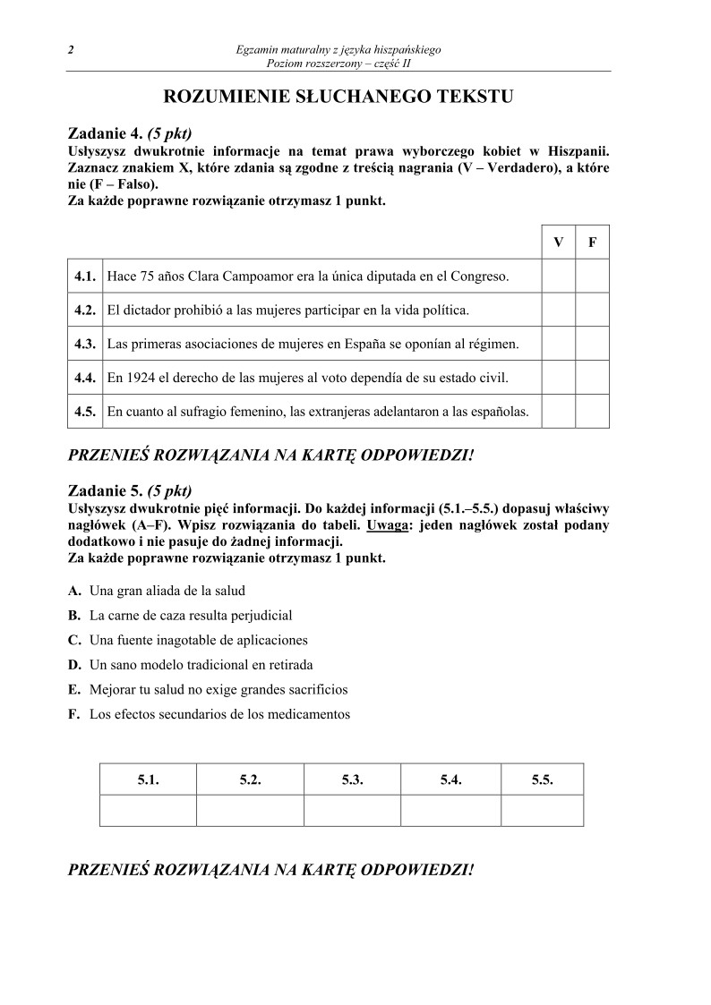 Pytania - jezyk hiszpanski, p. rozszerzony, matura 2012-cz2-strona-02