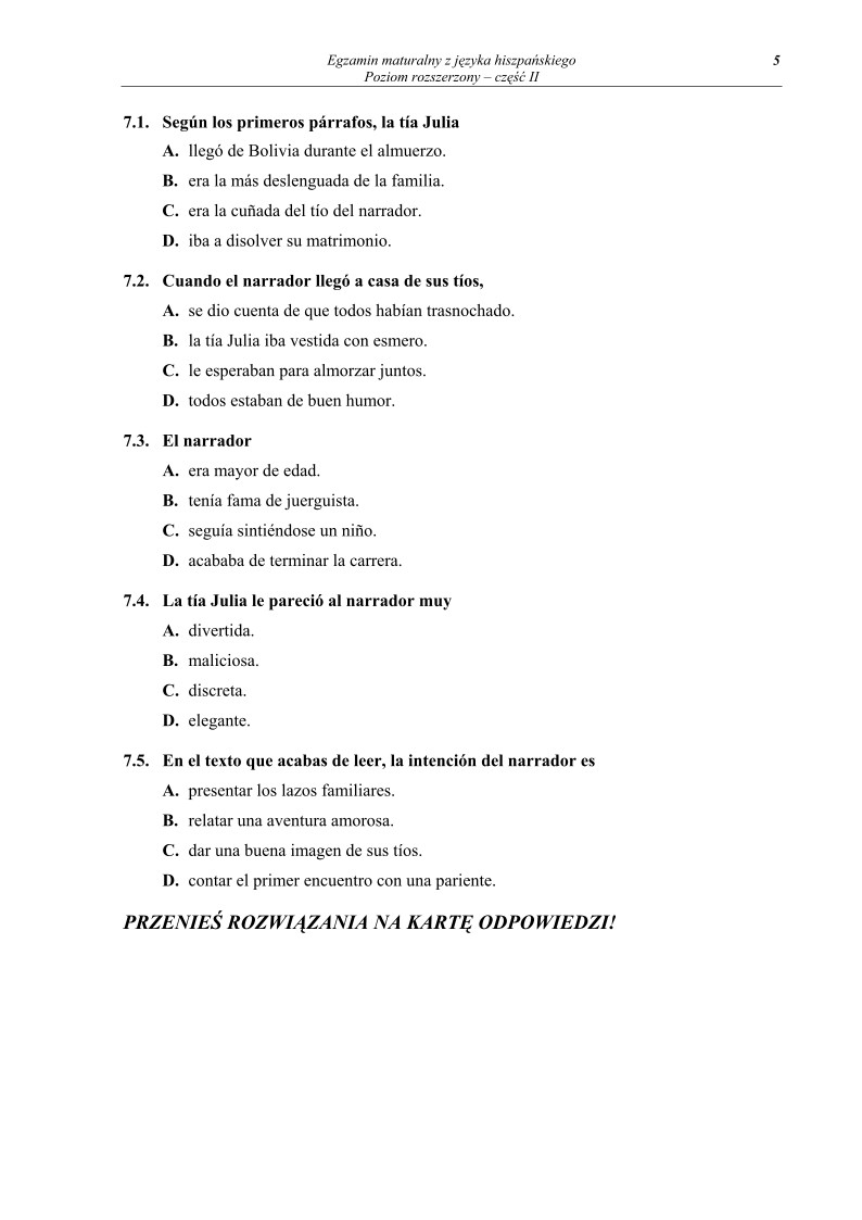 Pytania - jezyk hiszpanski, p. rozszerzony, matura 2012-cz2-strona-05