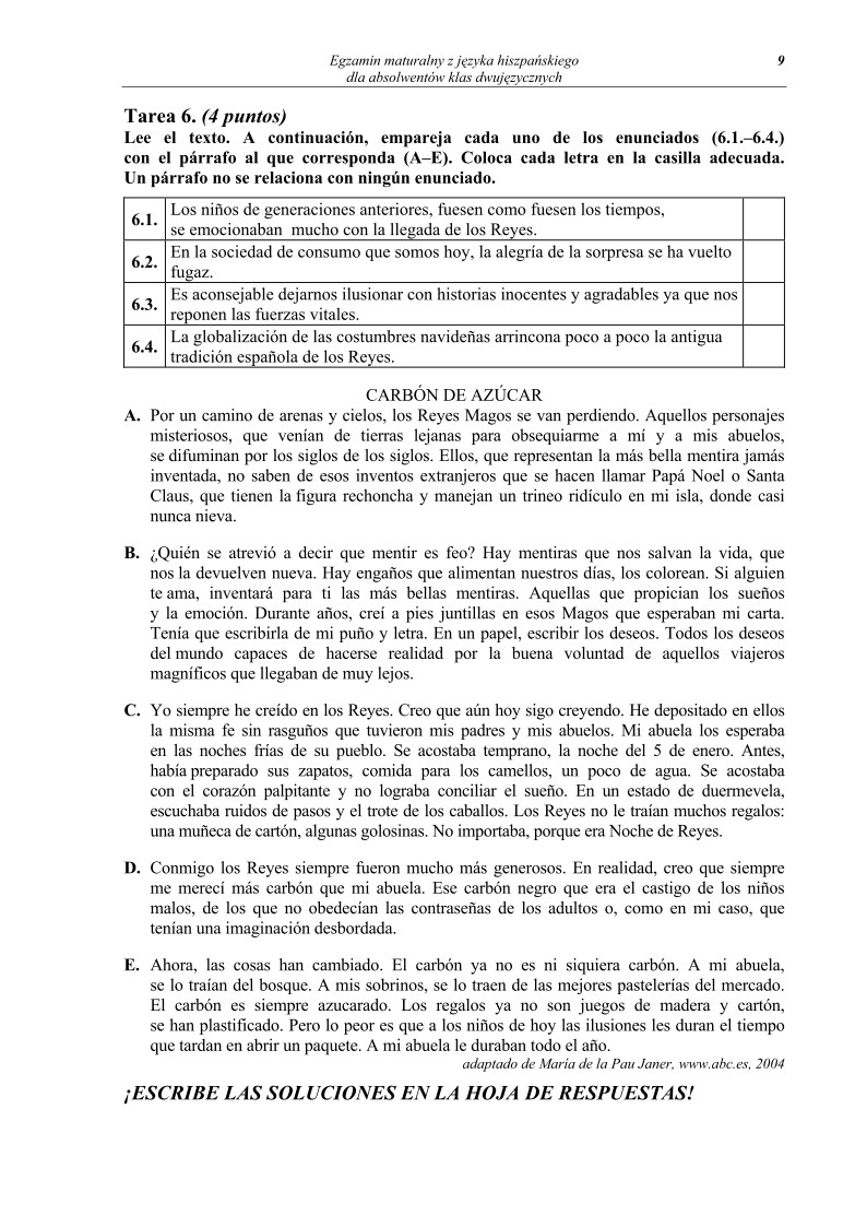 Pytania - jezyk hiszpanski dla klas dwujezycznych, matura 2012-strona-09