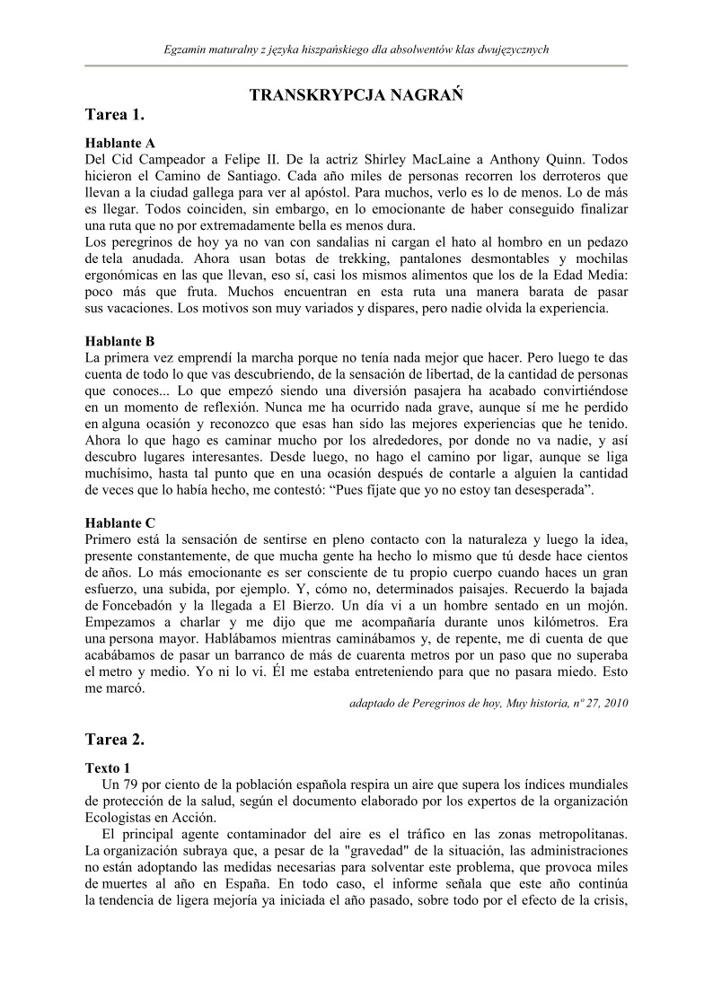 Transkrypcja - jezyk hiszpanski dla klas dwujezycznych, matura 2012-strona-01