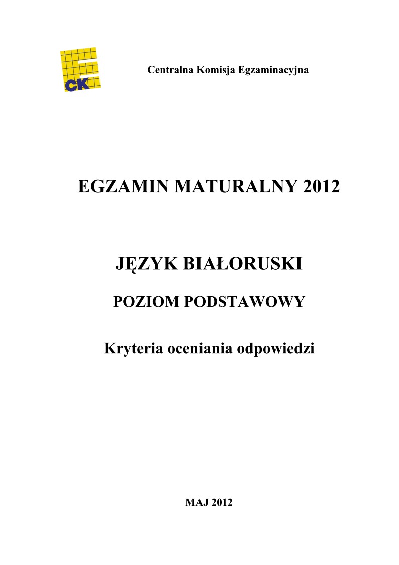 Odpowiedzi - bialoruski, p. podstawowy, matura 2012-strona-01