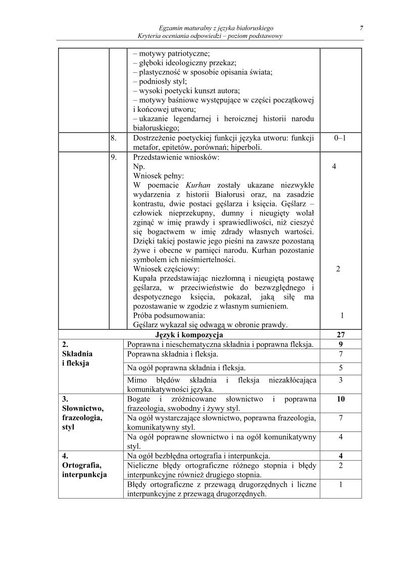 Odpowiedzi - bialoruski, p. podstawowy, matura 2012-strona-07