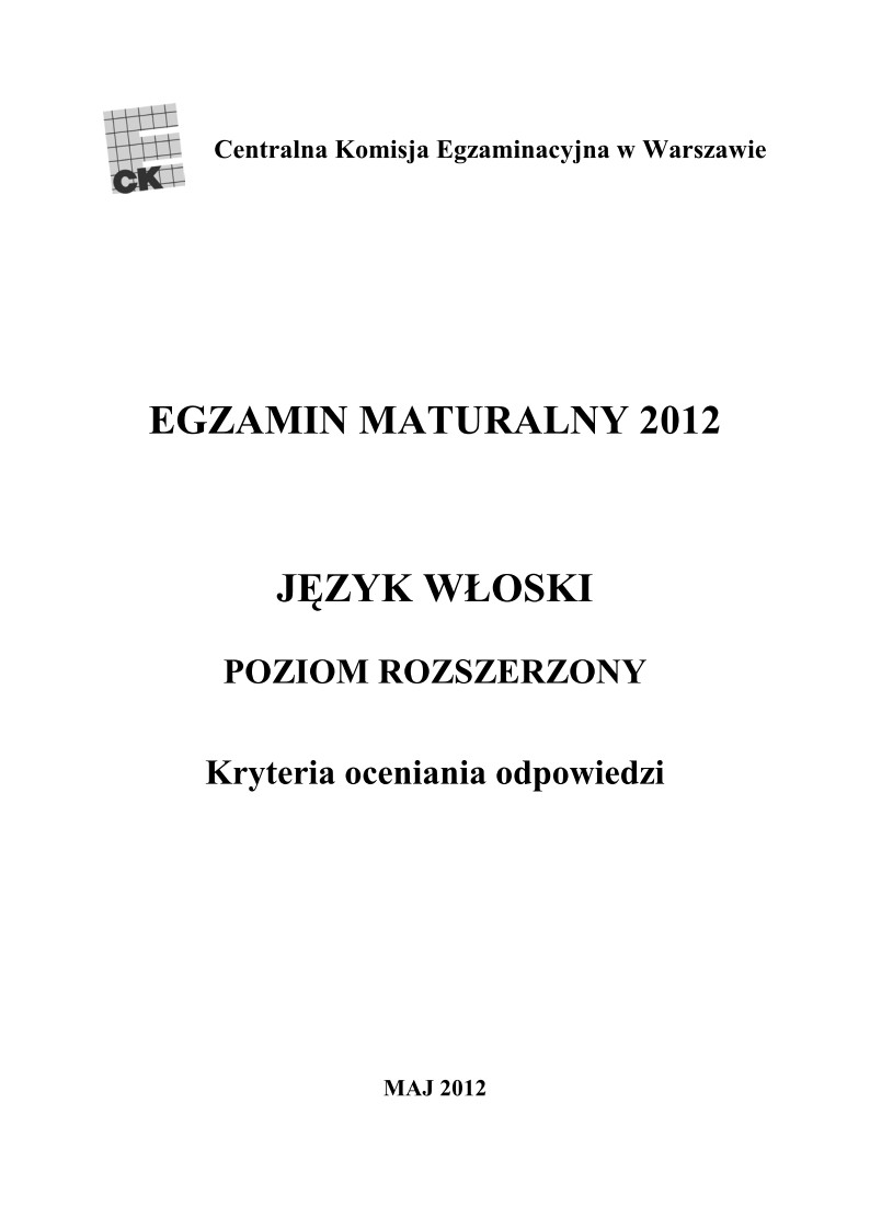 wloski, matura 2012, poziom rozszerzony - odpowiedzi -strona-01