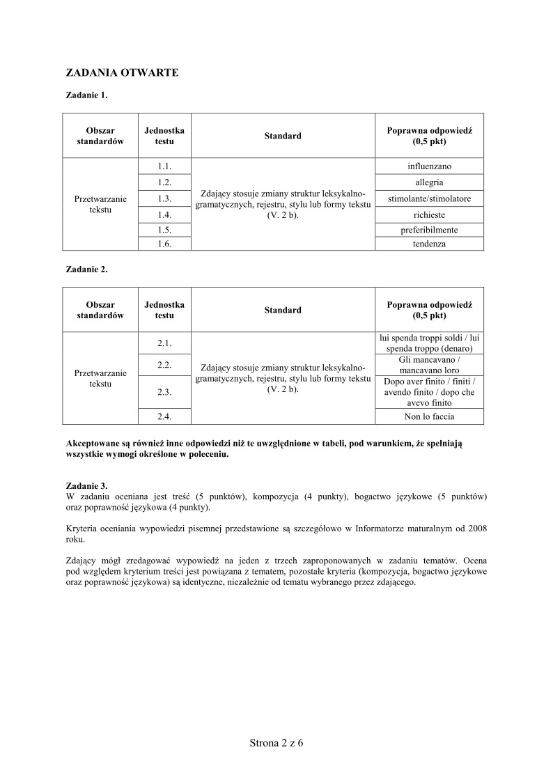 wloski, matura 2012, poziom rozszerzony - odpowiedzi -strona-02