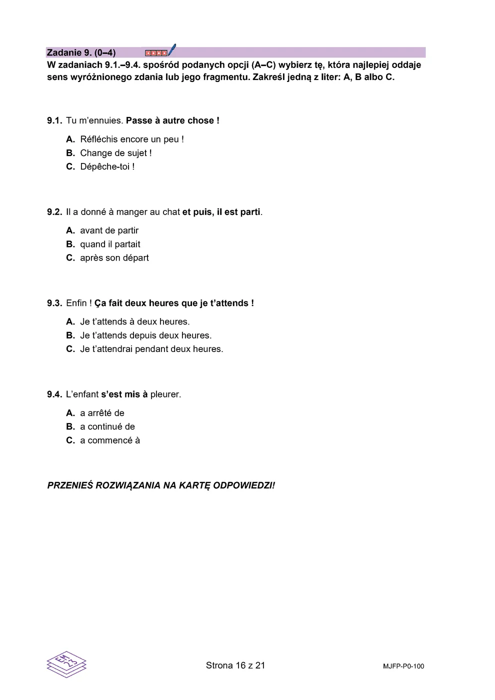 arkusz - francuski podstawowy - matura 2024 - maj - 0016
