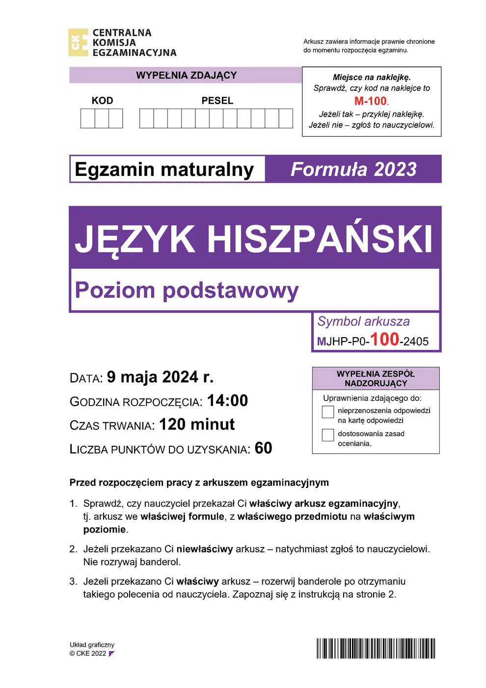 arkusz - hiszpański podstawowy - matura 2024 - maj - 0001