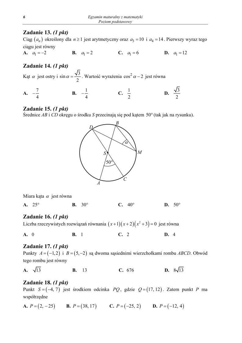 Matematyka, matura 2013, p. podstawowy-strona-06