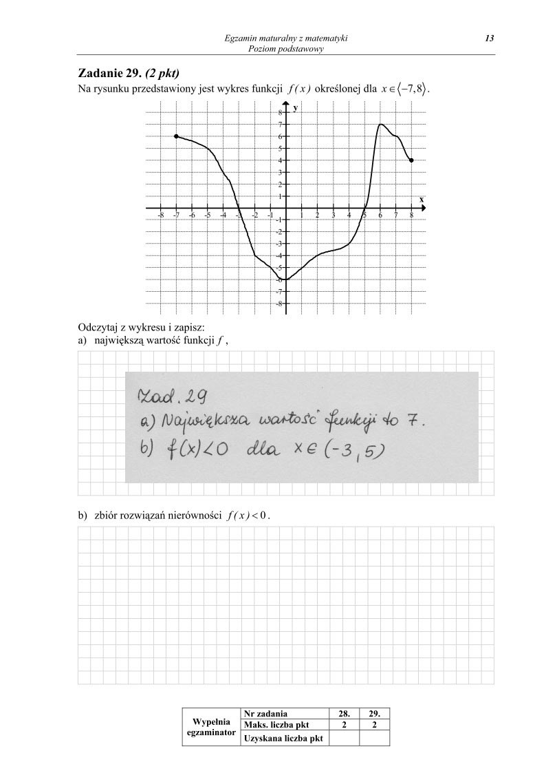 odpowiedzi - zad. 29 - Matematyka, matura 2013, p. podstawowy-strona-13