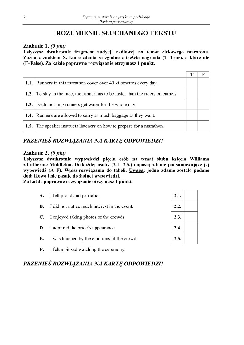 Pytania - język angielski, p. podstawowy, matura 2013-strona-02