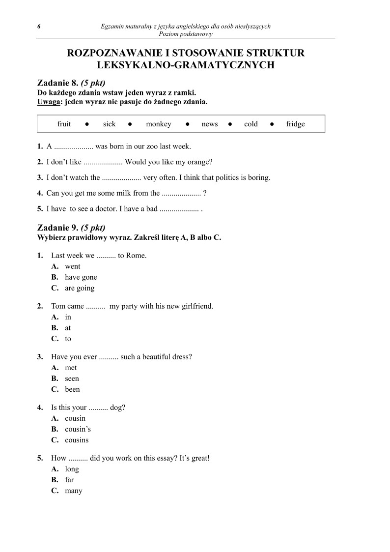 Pytania - język angielski dla osób niesłyszących, matura 2013-strona-06
