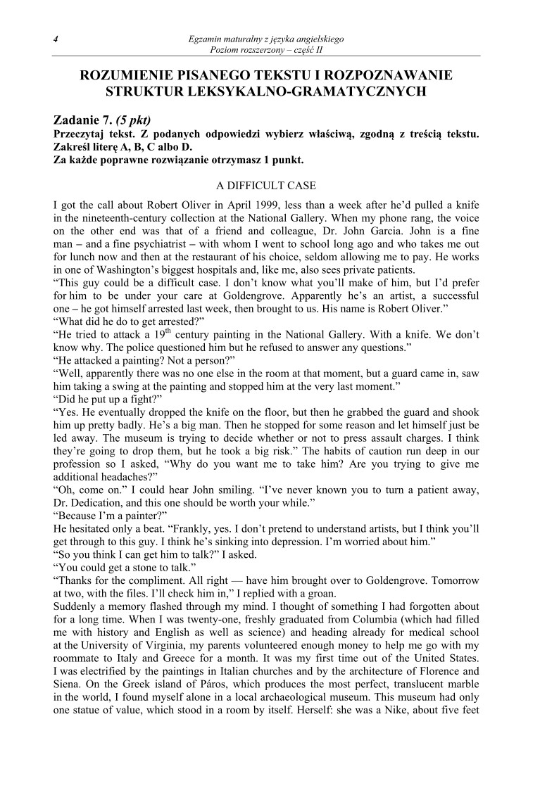 Pytania - język angielski, p. rozszerzony, część II, matura 2013-strona-04