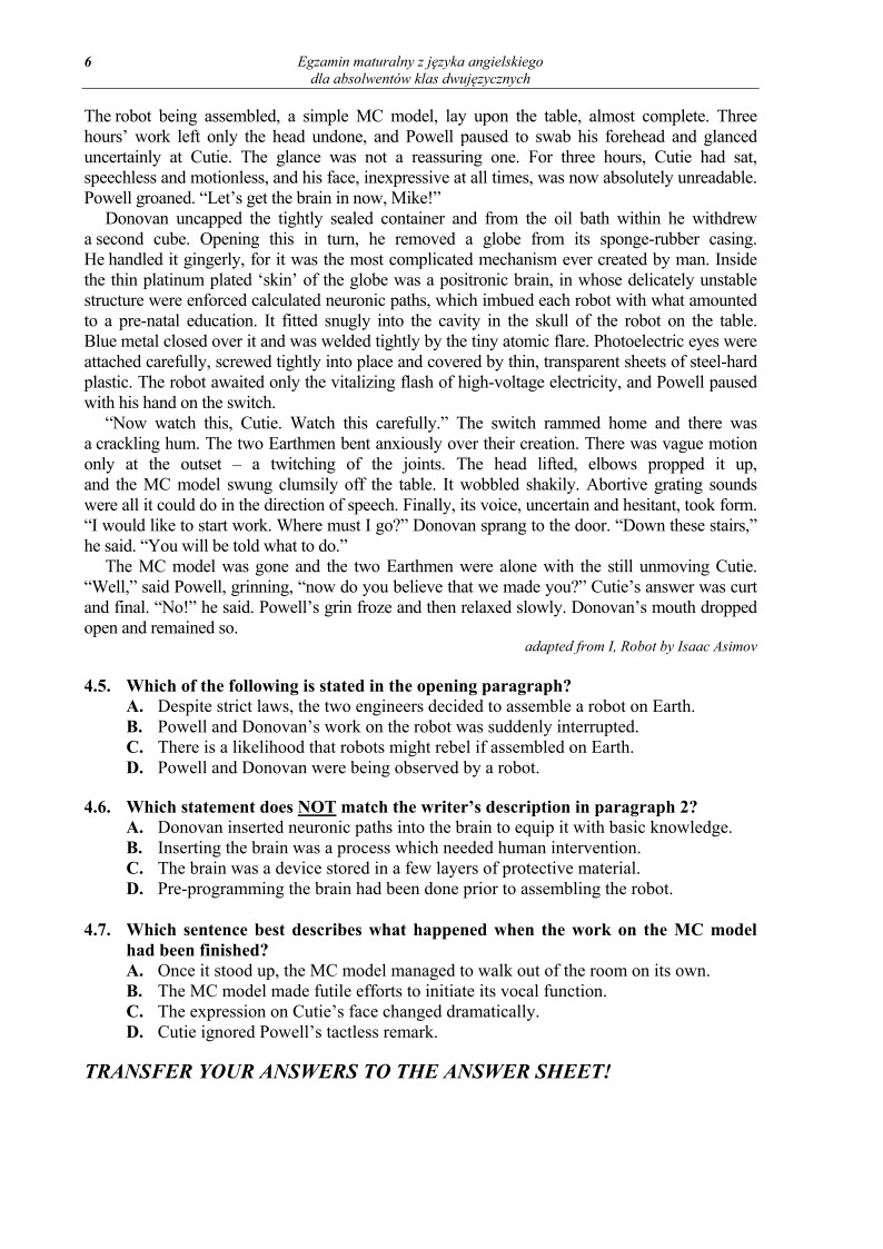 Pytania - j. angielski dla absolwentów klas dwujęzycznych, matura 2013-strona-06