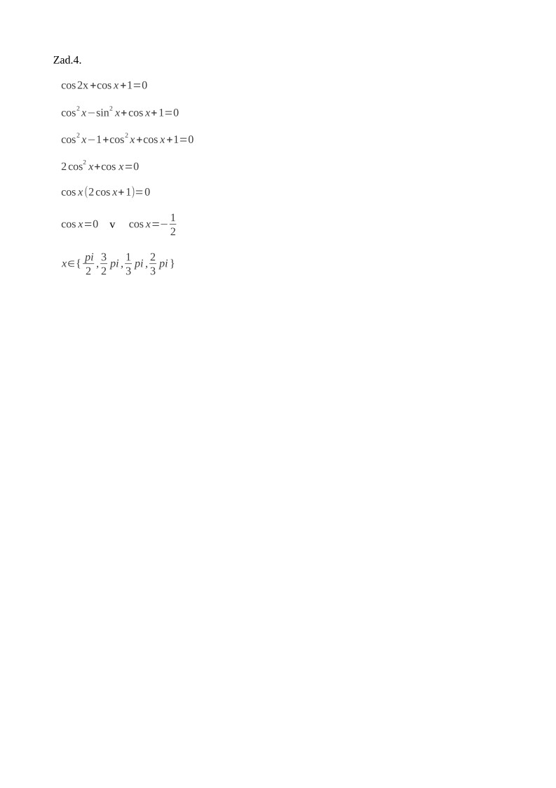 Odpowiedzi - zad. 4 - matematyka, p. rozszerzony, matura 2013