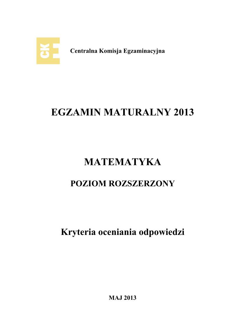odpowiedzi - matematyka, p. rozszerzony, matura 2013-strona-01