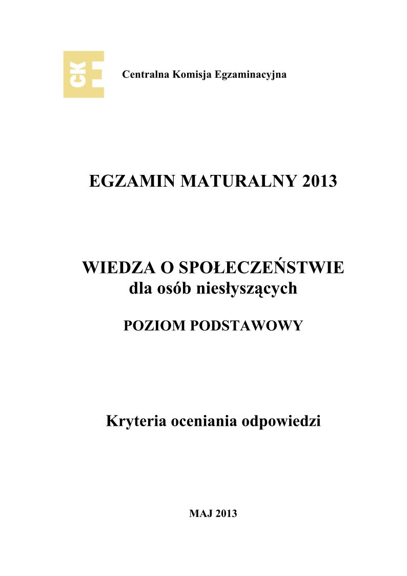 odpowiedzi - wiedza o spoleczenstwie, dla osob nieslyszacych, matura 2013-strona-01