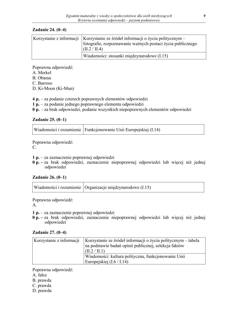 odpowiedzi - wiedza o spoleczenstwie, dla osob nieslyszacych, matura 2013-strona-09