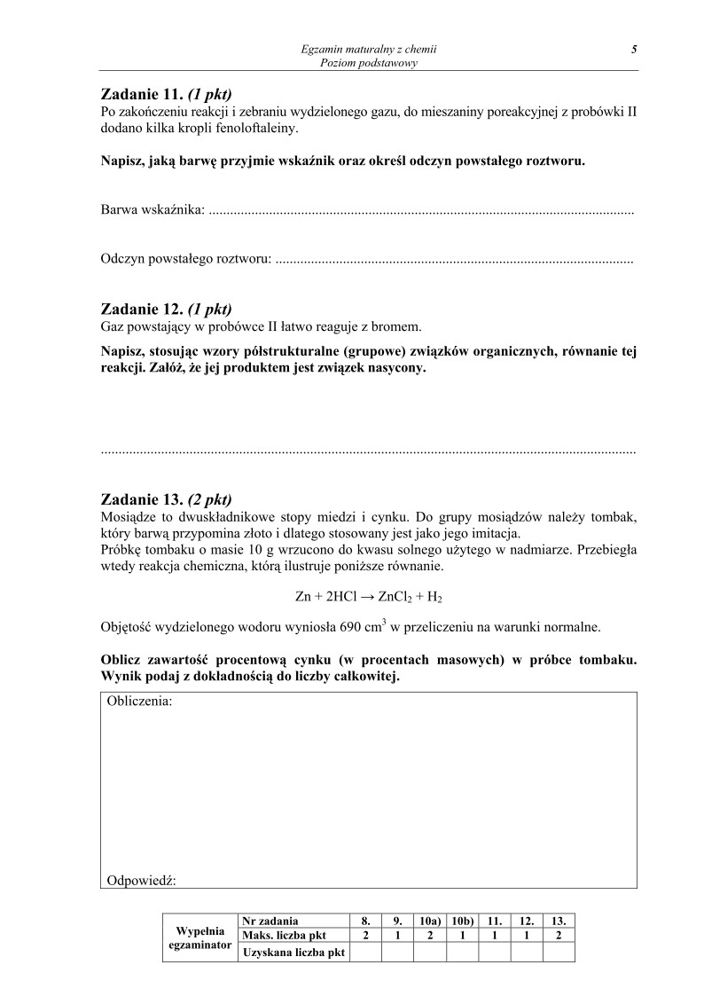 Pytania - chemia, p. podstawowy, matura 2013-strona-05