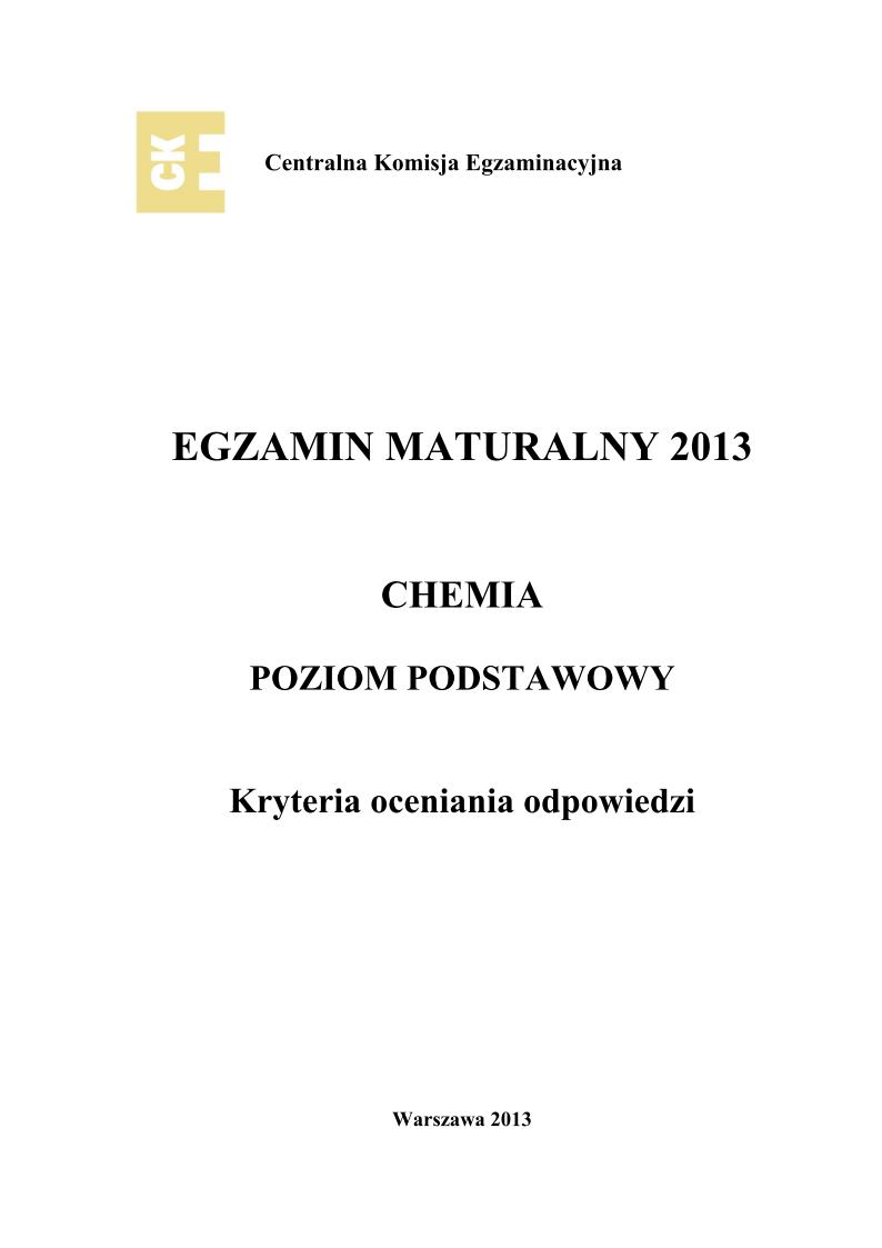 odpowiedzi - chemia, p. podstawowy, matura 2013-strona-01
