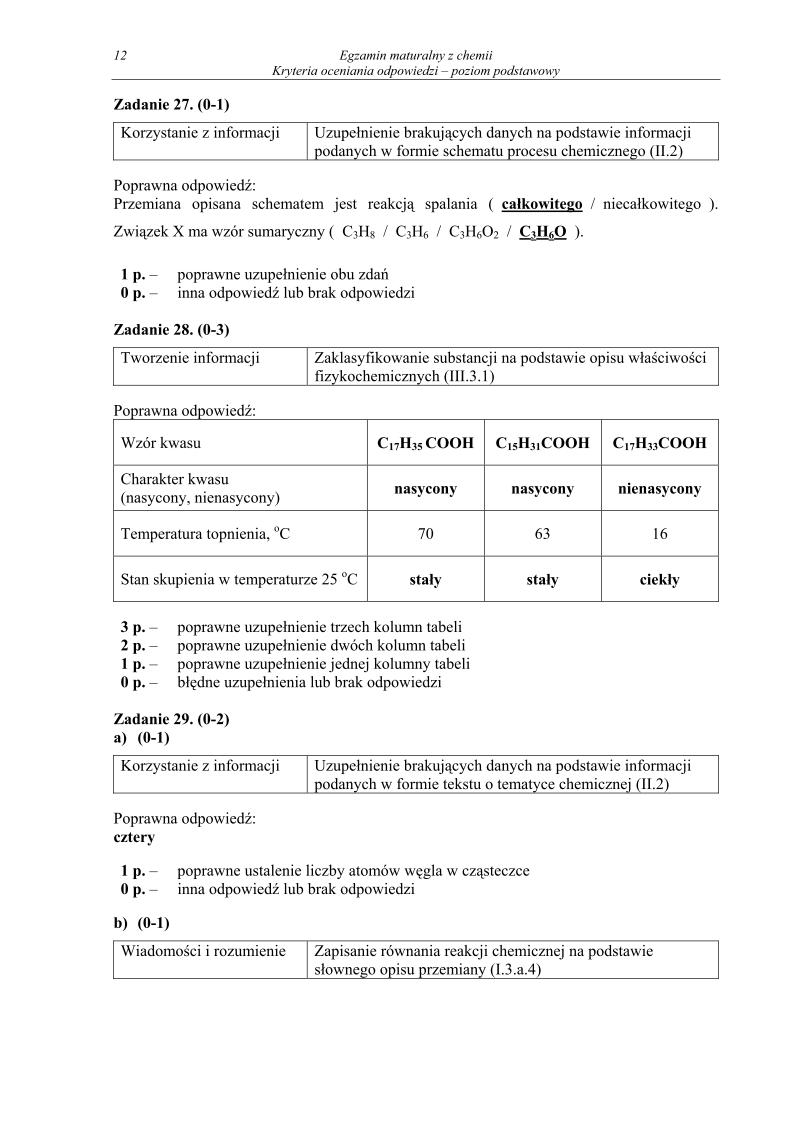odpowiedzi - chemia, p. podstawowy, matura 2013-strona-12