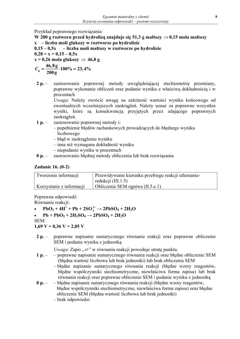 odpowiedzi - chemia, p. rozszerzony, matura 2013-strona-09