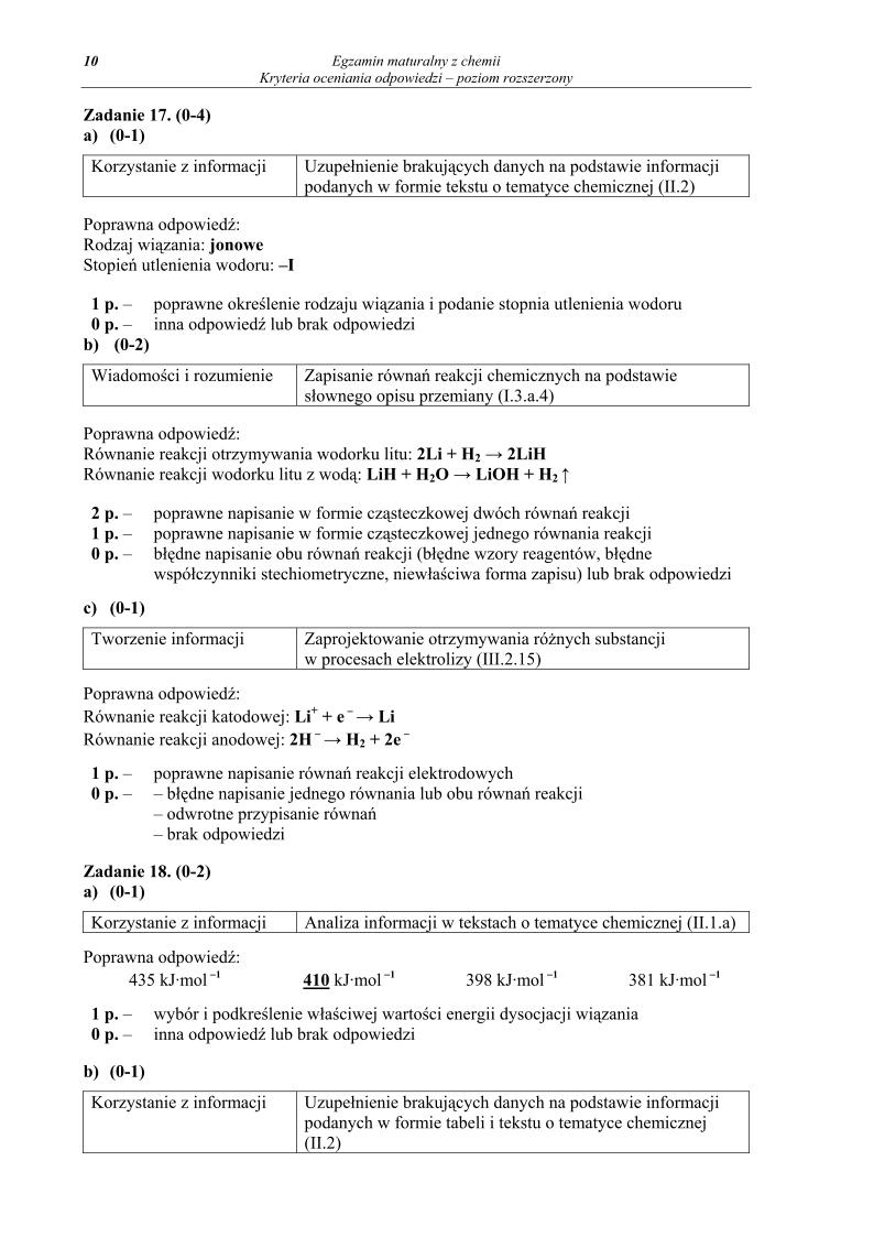 odpowiedzi - chemia, p. rozszerzony, matura 2013-strona-10
